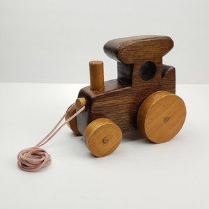 Vintage Wooden Toy Tractor Handmade Worn Baby Room Decor Gift
